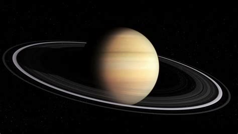 Planet Saturn Rotating Space Stock Footage Video 100 Royalty Free