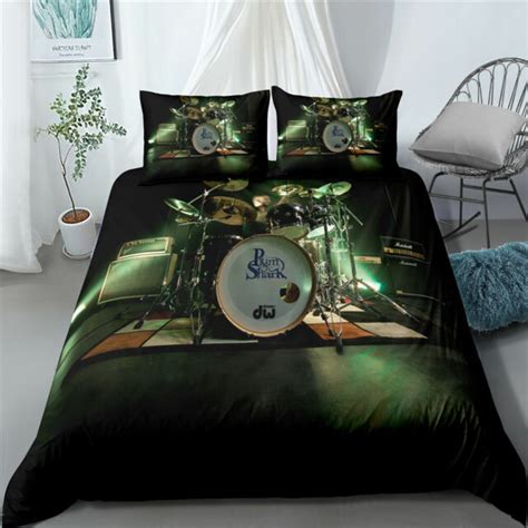 3d Drum Kit Duvet Cover Queen Music Bedding Comforter Cover Pillowcase
