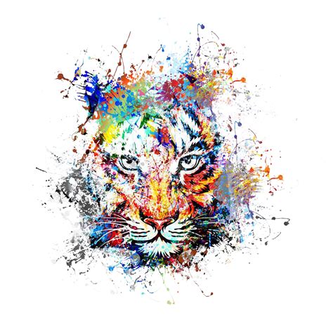 Download Tiger Art Abstract Painting Png Free Photo Hq Png Image