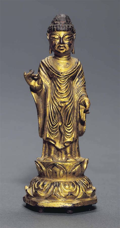 A Gilt Bronze Standing Figure Of Buddha Unified Silla Dynasty 8th