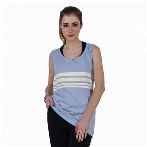 Cotton Sky Blue Women Gym Vest Sando At Rs 300piece In Faridabad Id