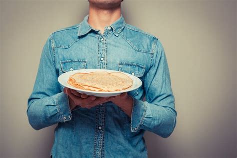 Man With Pancake On His Face Stock Image Image Of Spooky Cook 39741457