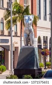 Female Body Sculpture Rodeo Drive Beverly Stock Photo
