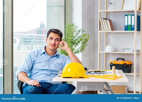 The Construction Engineer Working On New Project Stock Image Image Of