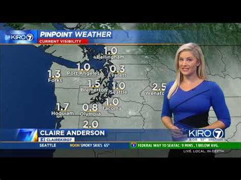 Claire Anderson Kiro Weather Black Blue Dress Sexy Legs September 12