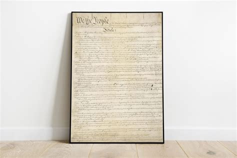 United States Constitution Poster Art Print American History Poster
