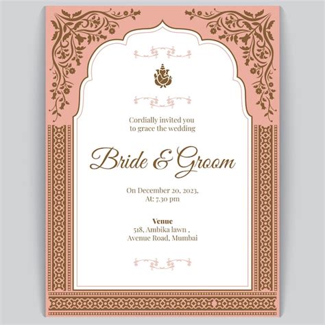 Premium Vector Royal Indian Wedding Card Design Invitation Template