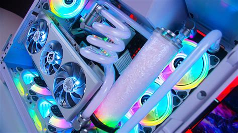 The All White Custom Water Cooled Rgb Gaming Pc Build Youtube