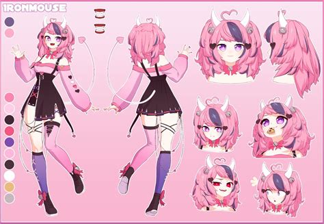 💖ironmouse😈vshojo💖 On Twitter Brand New Character Reference Sheet By My Amazing Mama
