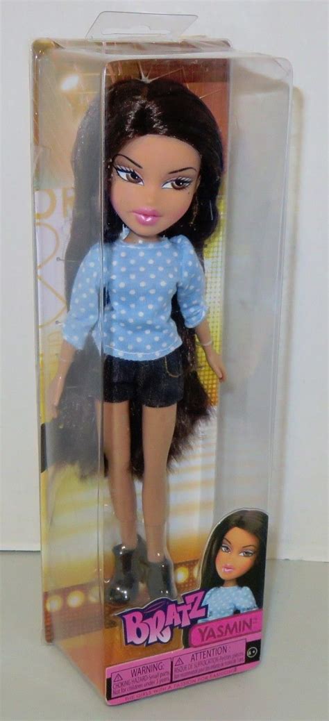 Beautiful bratz doll yasmin with gold sequined gown marked on back of head mga 2001. Bratz Basic 10 Doll Yasmin 2 - Brown Hair Denim Shorts Blue Polka Dot Shirt New | What's it worth