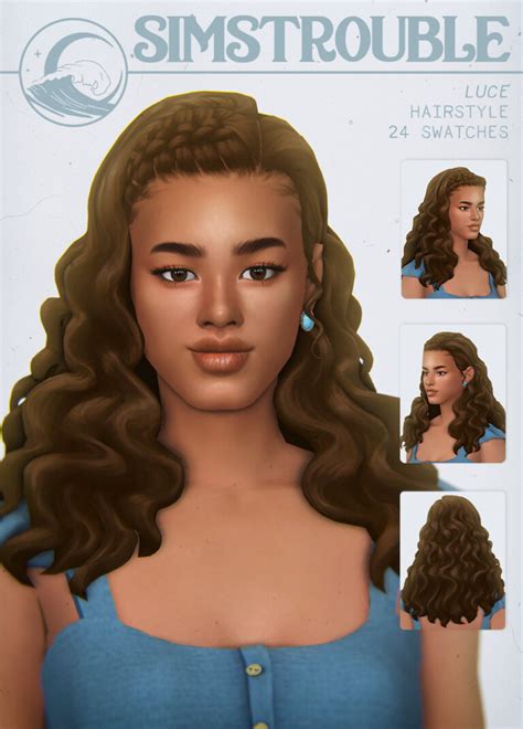 Luce Curls And Braids Hair At Simstrouble Sims 4 Updates