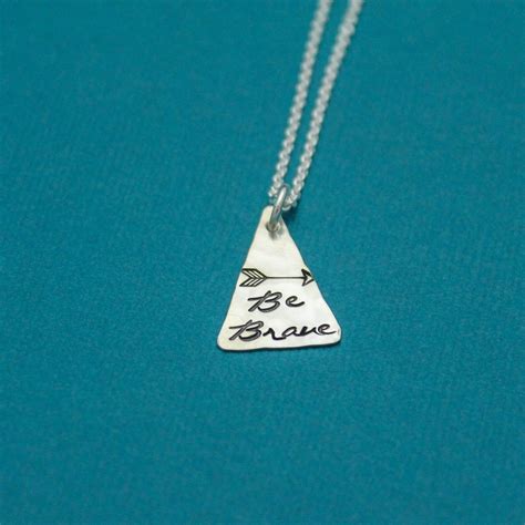 Be Brave Necklace In Sterling Silver Hand Stamped Etsy