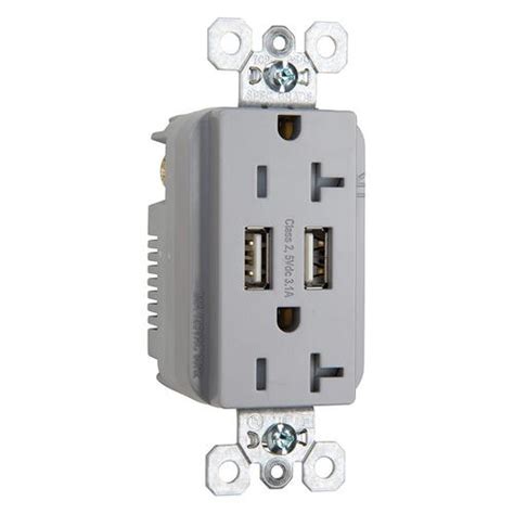 Legrand Gray 20 Amp Decorator Tamper Resistant Usb Outlet Commercial