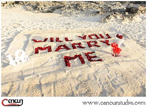 Will You Marry Me Letters In The Sand Cancun Studios Photographers