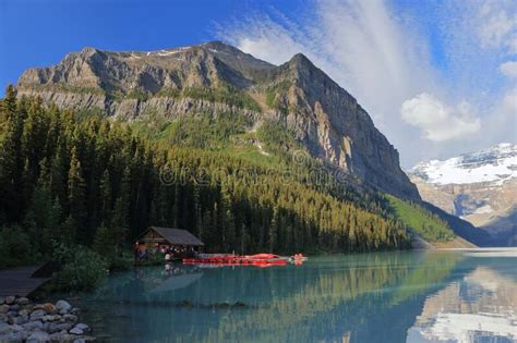 Lake Louise And Canadian Rocky Mountains In Morning Light Banff