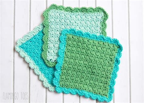 Easy Crochet Dishcloth Pattern Tutorials Flamingo Toes