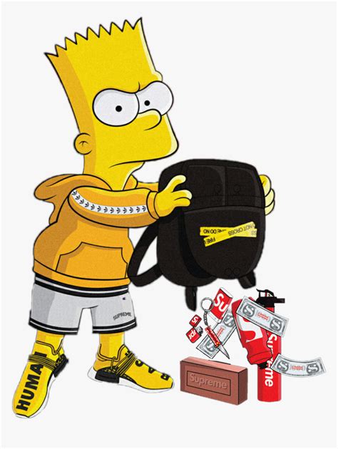Bart Simpson Png Draw Supreme Bart Simpson Transparent Png Kindpng