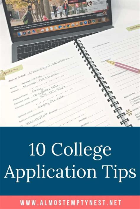 10 College Application Tips College Application College Apps College Application Binder