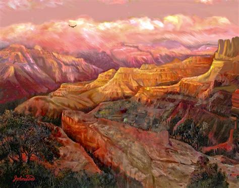 Sunset Grand Canyon Painting By Bob And Nadine Johnston