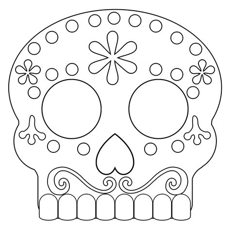 Dibujo De Mascara Del Dia De Los Muertos Para Colorear Dibujos Para