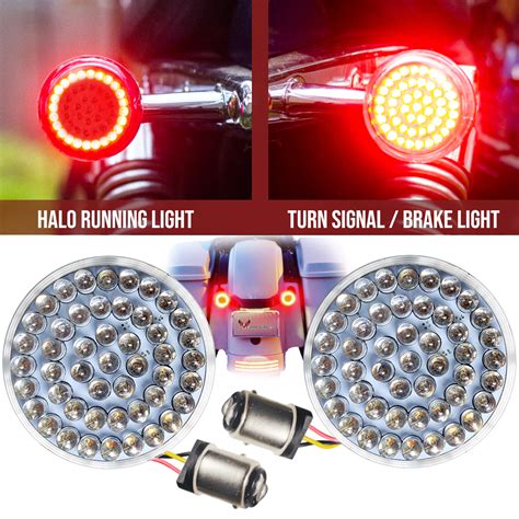 Chrome Motorcycle Led Bullet Amber Blinker Brake Running Turn Signals