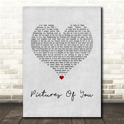 The Cure Pictures Of You Vinyl Record Song Lyric Wall Art Print