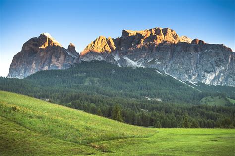 Scenics View Of Sunlight Through Cortina Dampezzo With Pomagagnon Mount