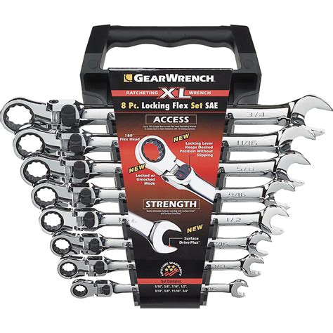 Gearwrench Xl Locking Flex Wrenches 8 Pc Sae Set Model Eht85798