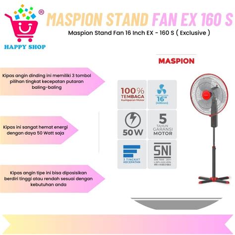 Maspion Stand Fan 16 Inch EX 160s Exclusive Shopee Malaysia