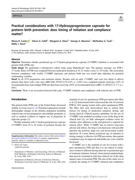 practical considerations with 17 hydroxyprogesterone caproate for preterm birth prevention does