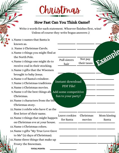 Printable Christmas Party Trivia Game Company Work Party Etsy