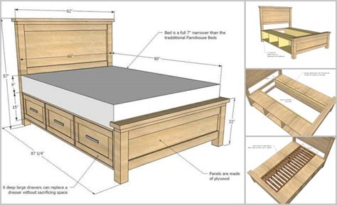 Use 3/4″ plywood or mdf. DIY Storage Bed With Storage Drawers | BeesDIY.com