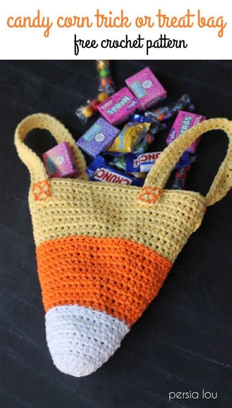Halloween Crochet Candy Corn Treat Bag Free Pattern Halloween
