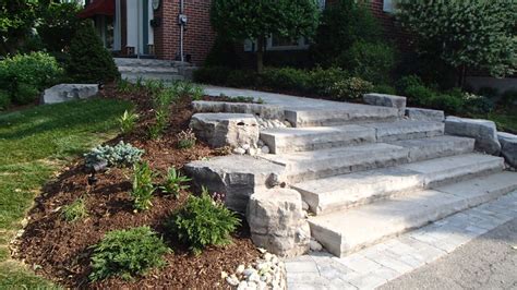 Natural Stone Steps And Front Walkway Manor Landscaping