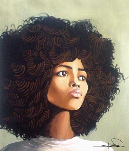 Pale to fair complexions will look especially striking in contrast to the dark hair color shade. afro art on Tumblr