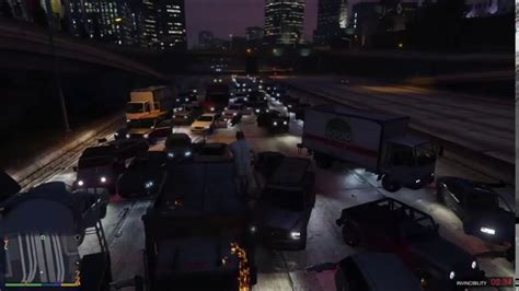Grand Theft Auto V Busy Freeway Chain Reaction Explosions Youtube