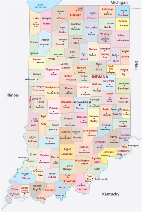 Indiana Counties Map Mappr