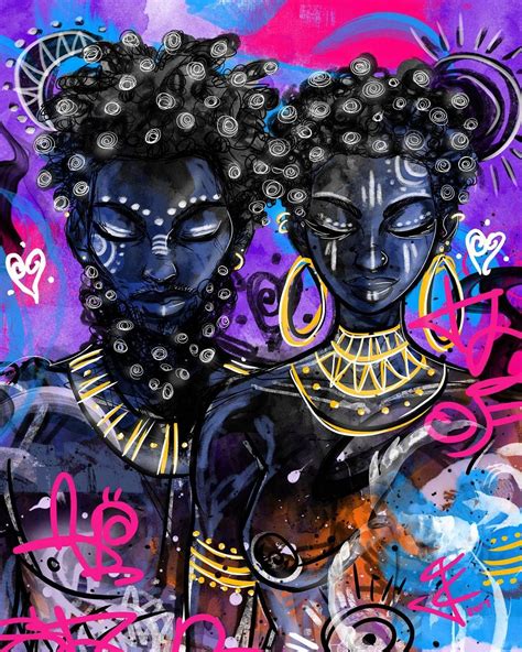 Black Love Art Black Girl Art African American Art African Art Twin