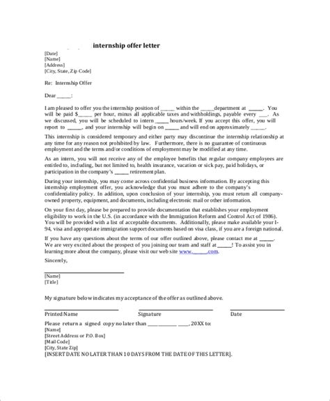 An internship offer letter is a letter that advises an individual they have been selected for an internship position (can be paid or unpaid) by a the internship will provide training that will not give the company an advantage stemming form the training activities of the intern and could even impede. FREE 10+ Sample Internship Offer Letter Templates in PDF | MS Word | Pages | Google Docs