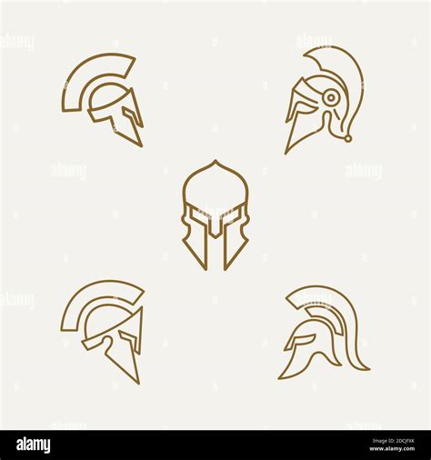 Spartan Sparta Minimalist Line Art Logo Spartan Helmet Logo Design