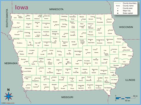 Iowa County Outline Wall Map By Mapsales