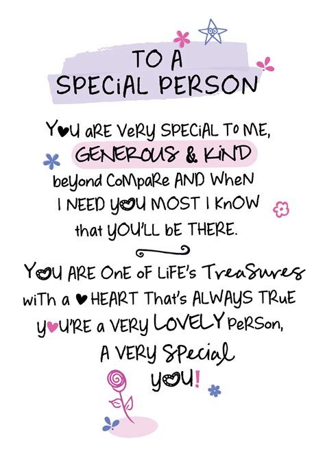 To A Special Person Inspired Words Greeting Card Blank Inside Birthday Cards
