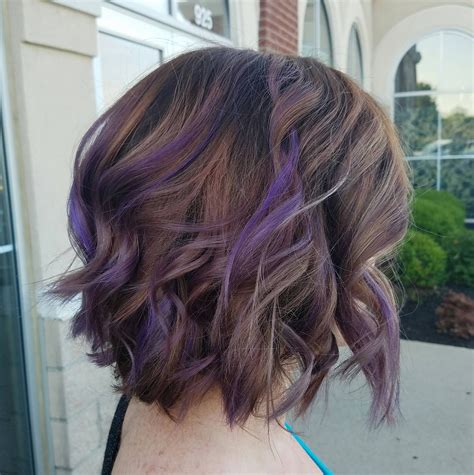 Subtle Purple With Light Brown Hair Purple Highlights Brown Hair