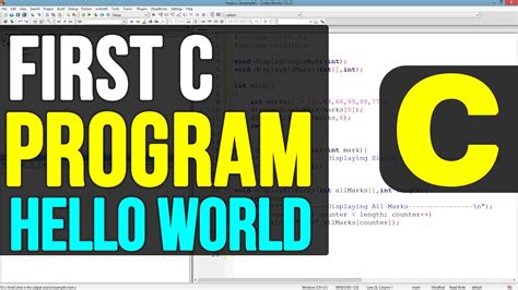 Creating First Program Hello World In C Programming Language Video