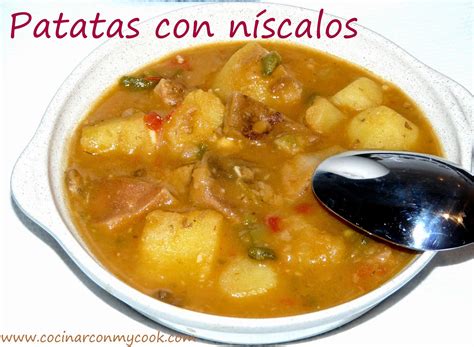 Dejamos cocinar unos 10 minutos hasta que se quede sin el caldo y esté el níscalo blandito. Cocinar con MyCook: PATATAS CON NÍSCALOS