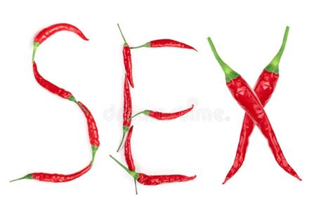 word sex written from red hot pepper letters isolated on white background stock image image of