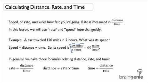 11 Calculating Distance Rate And Time Youtube