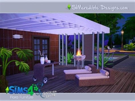 The Sims Resource Flora Outdoor Set By Simcredible Design • Sims 4