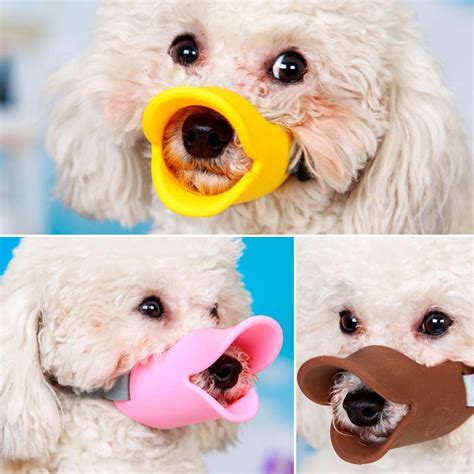 Dog Muzzle Silicone Cute Duck Mouth Mask Muzzle Bark Bite Stop Small