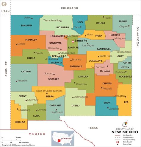 New Mexico Counties Map With Cities Nat Laurie